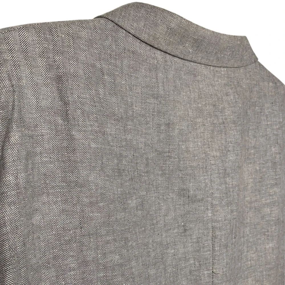 Stafford Signature Mens 58 Big & Tall Grey Herringbone Linen Cotton Sport Coat